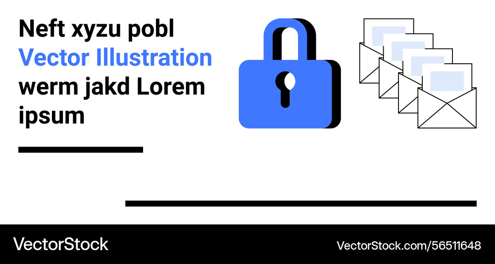 Data security concept with lock icon and envelopes Data security concept with lock icon and envelopes vector image