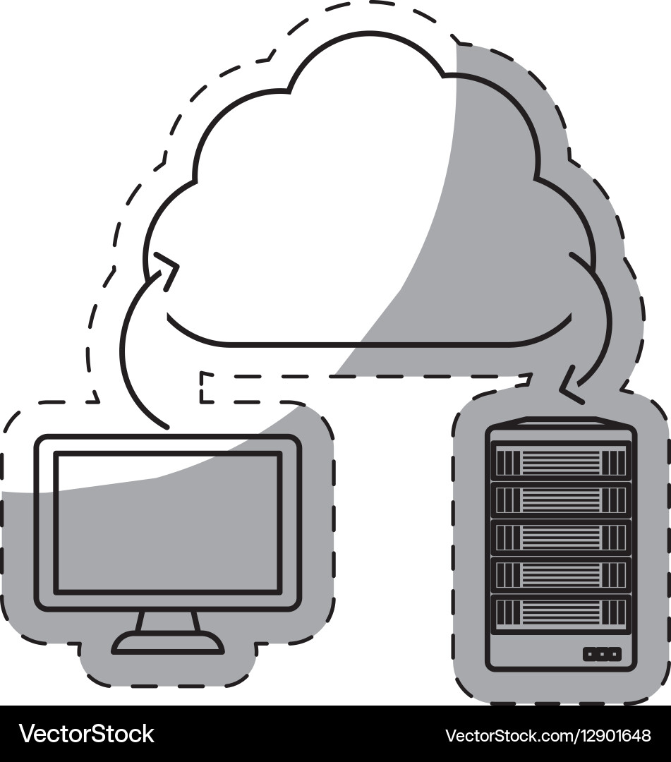Database hosting and tuning connecting image Vector Image