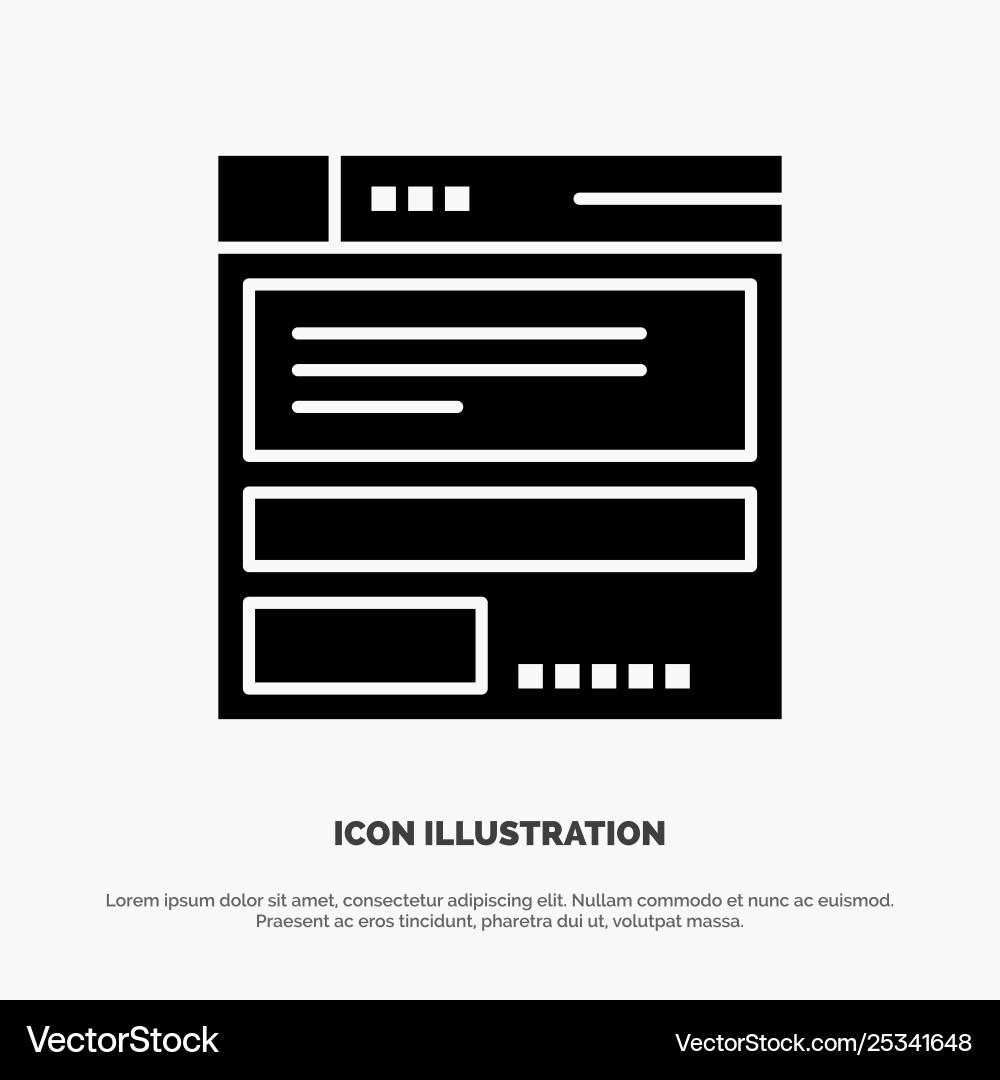 File browser computing code solid black glyph icon File browser computing code solid black glyph icon Vector Image