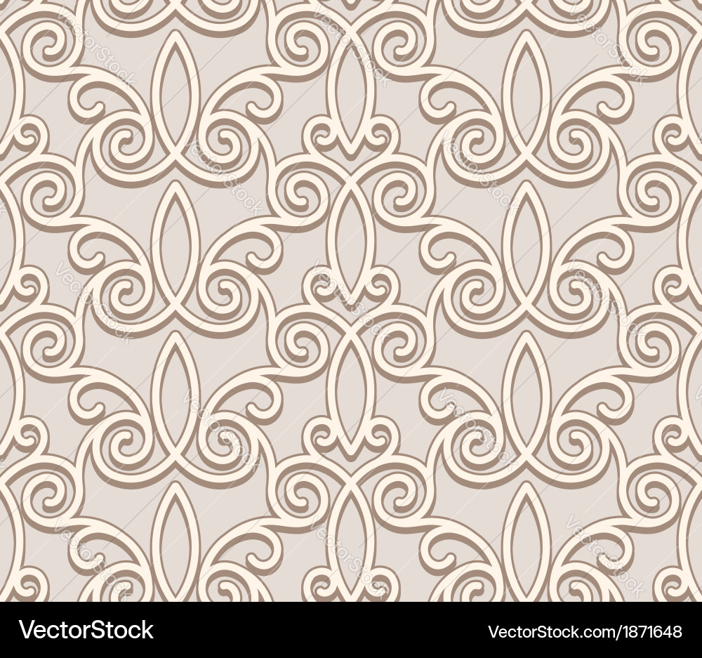 Intricate Beige Scroll Pattern vector image