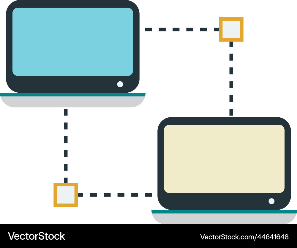 Laptop and synchronization in minimal style Laptop and synchronization in minimal style vector image