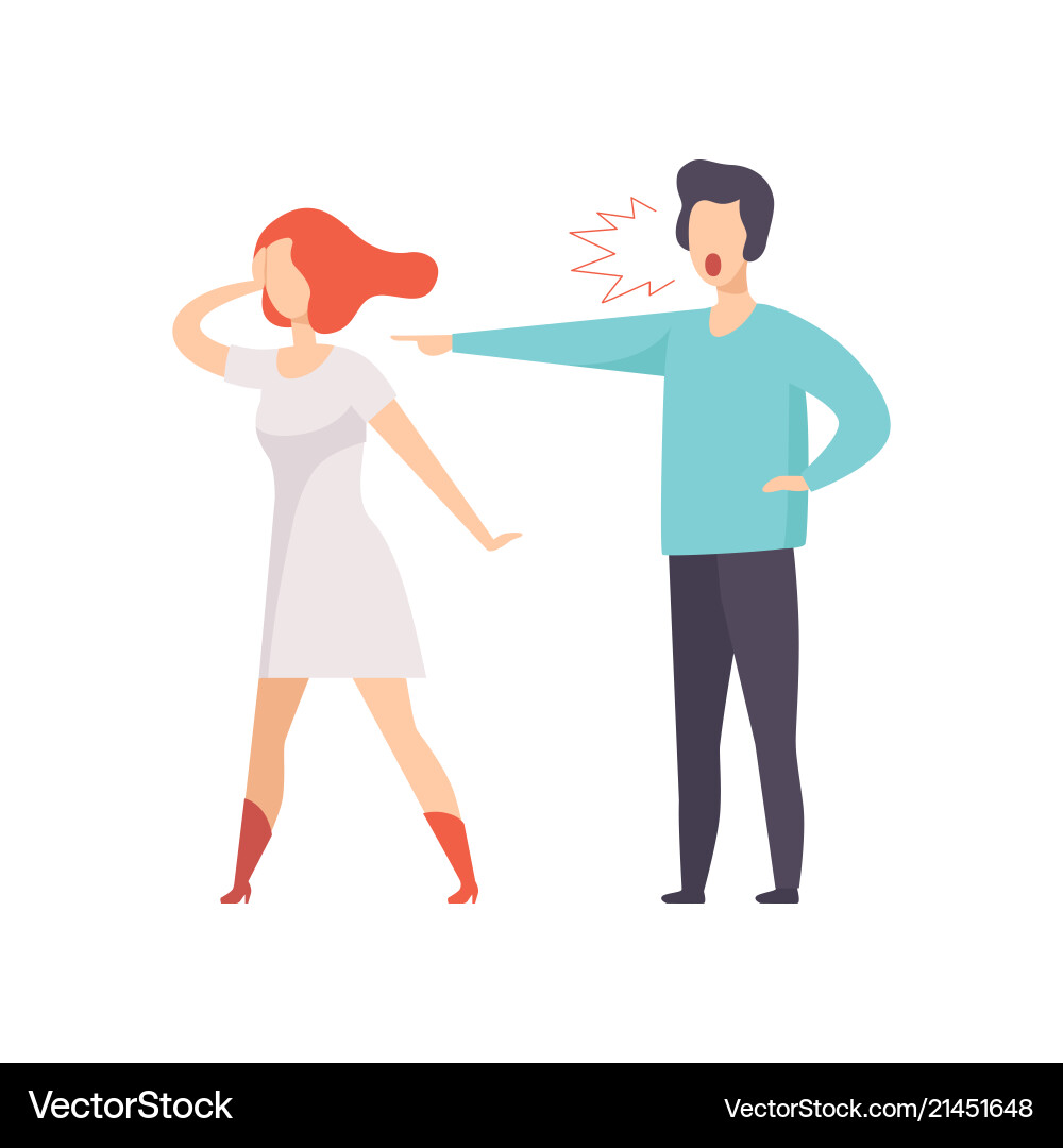 Man Yelling at Woman - Conflict – Royalty-Free Vector | VectorStock, image size:1000x1080