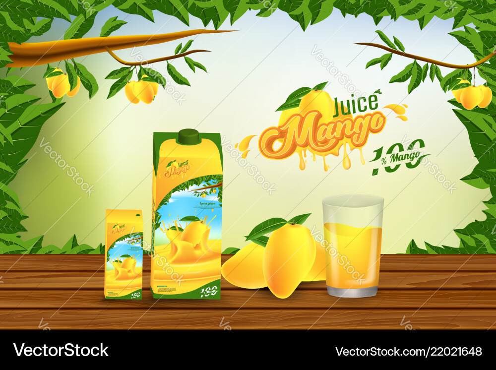 Mango juice advertising banner ads template design Mango juice advertising banner ads template design vector image