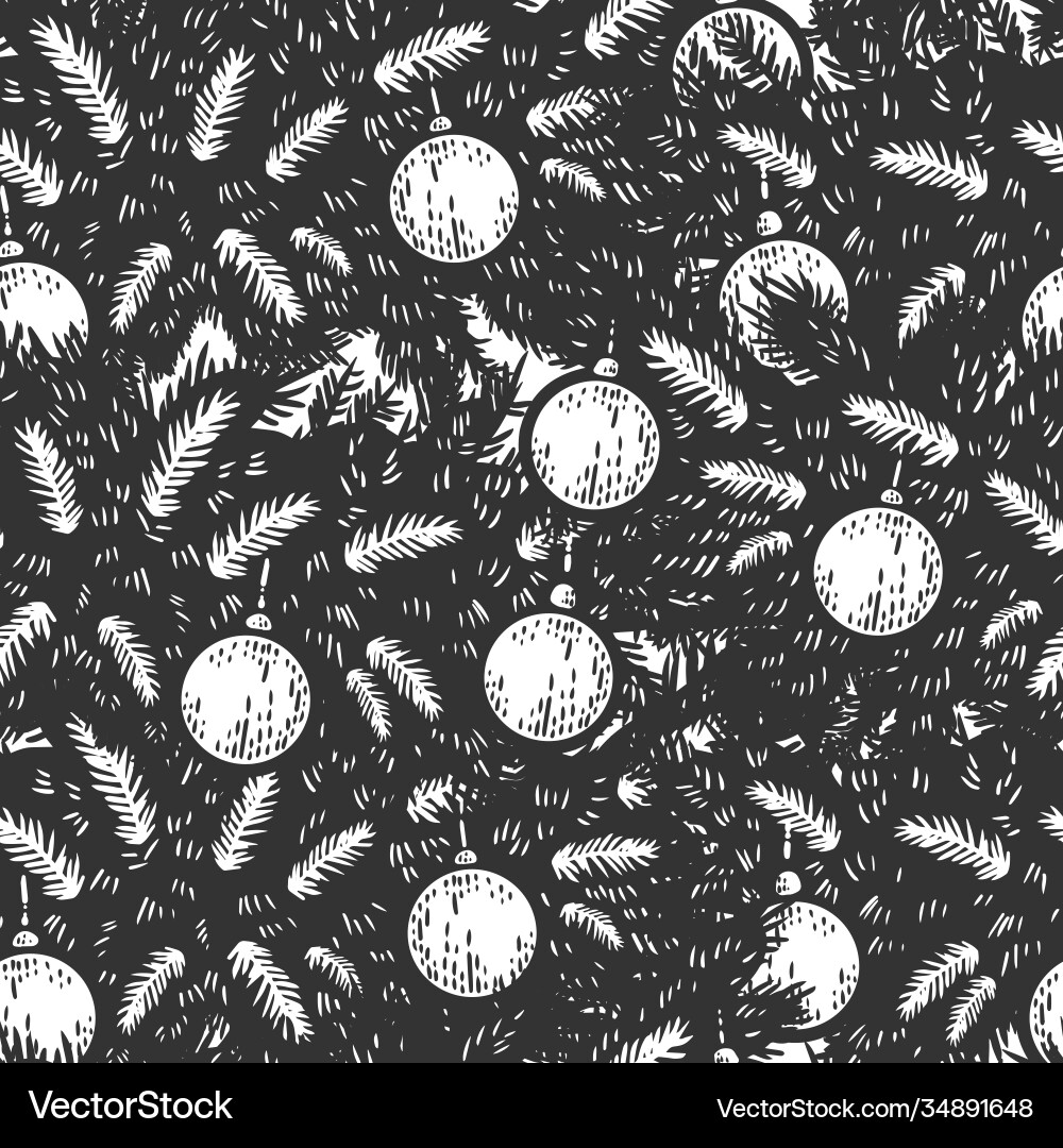 Seamless background coniferous tree branch Vector Image