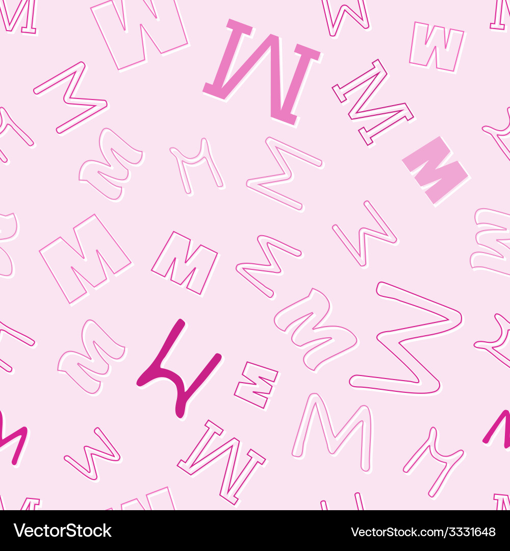 Seamless pattern with character m Vector Image