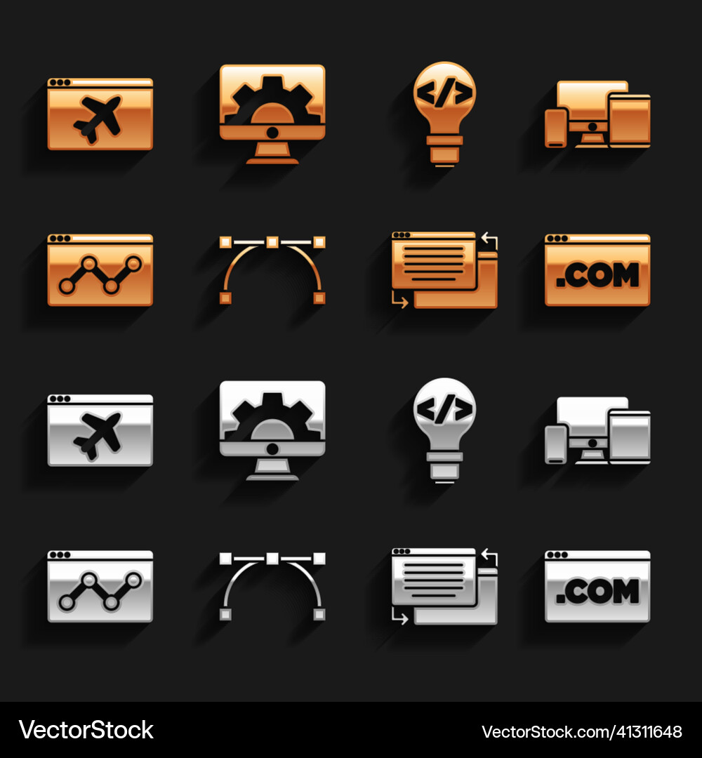 Set bezier curve monitor mobile tablet ui ux Set bezier curve monitor mobile tablet ui ux vector image