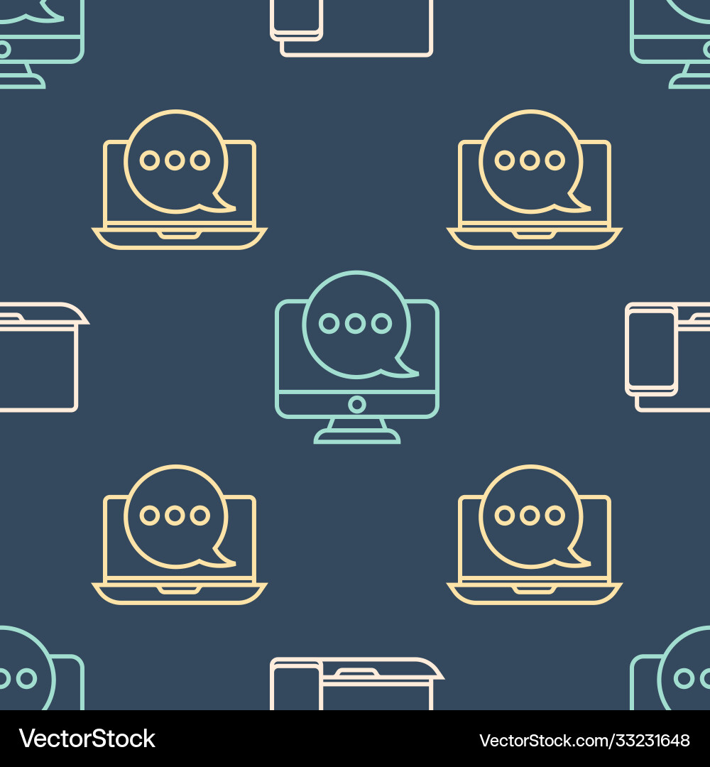 Set line monitor and phone chat messages Set line monitor and phone chat messages vector image