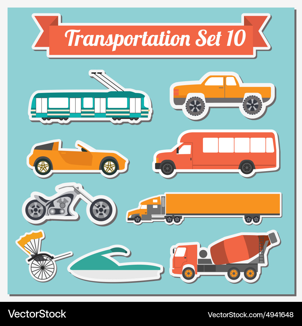 Set of all types transport icon for creating vector image