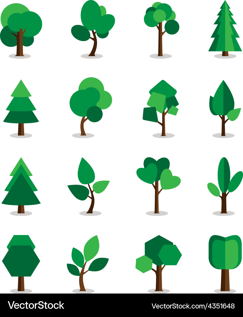 Set of tree symbols Royalty Free Vector Image - VectorStock