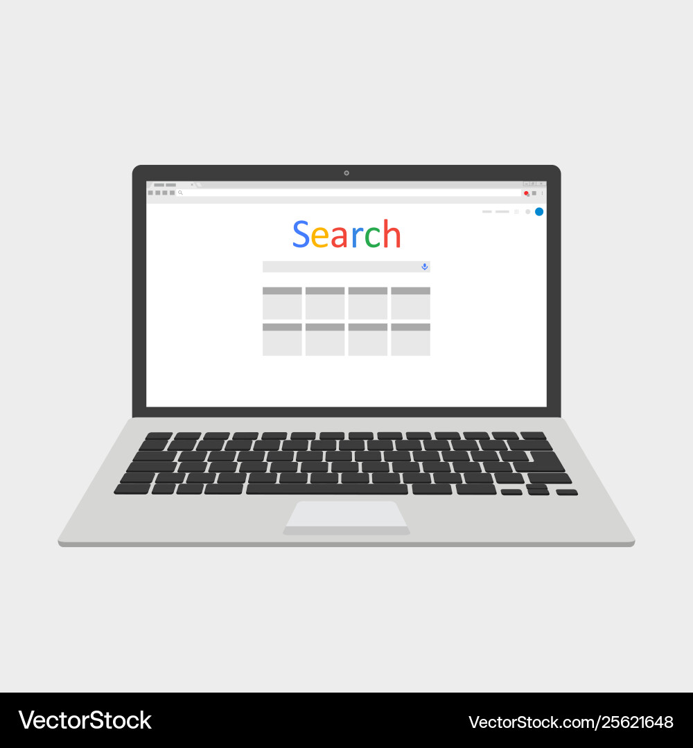Simple browser window on blue background Vector Image