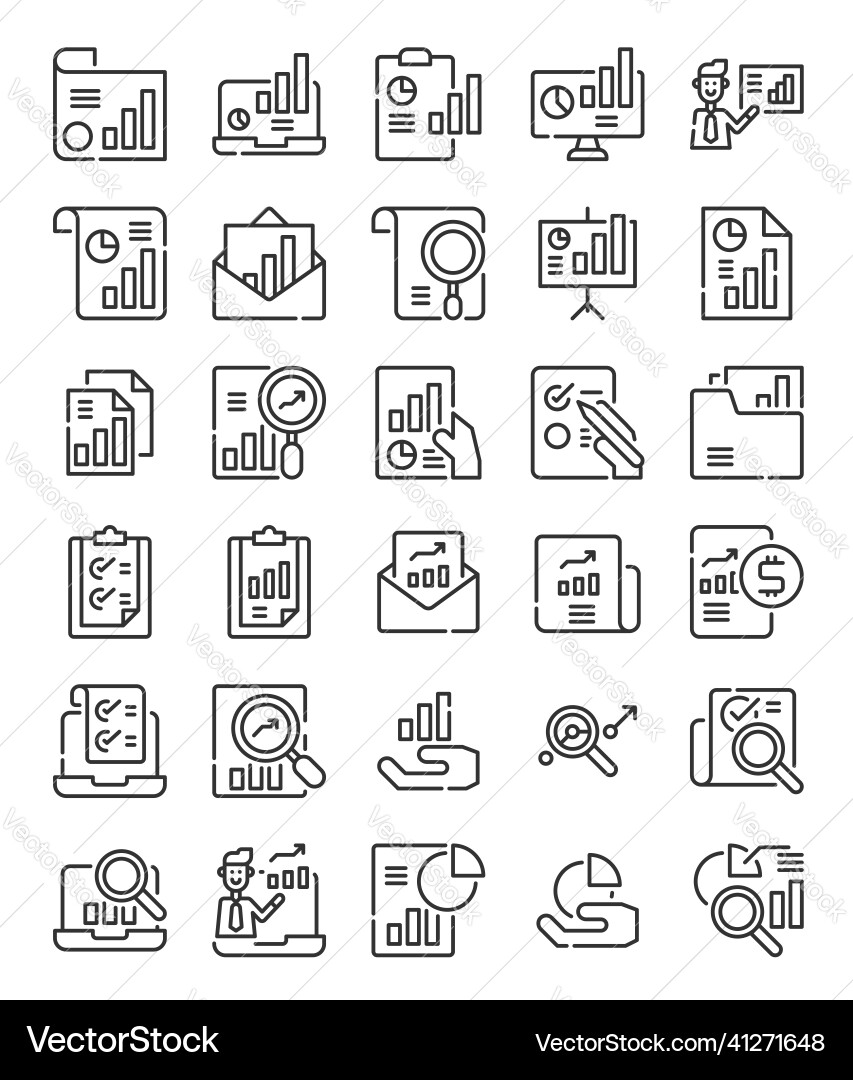 Simple line report analysis document icon Simple line report analysis document icon vector image