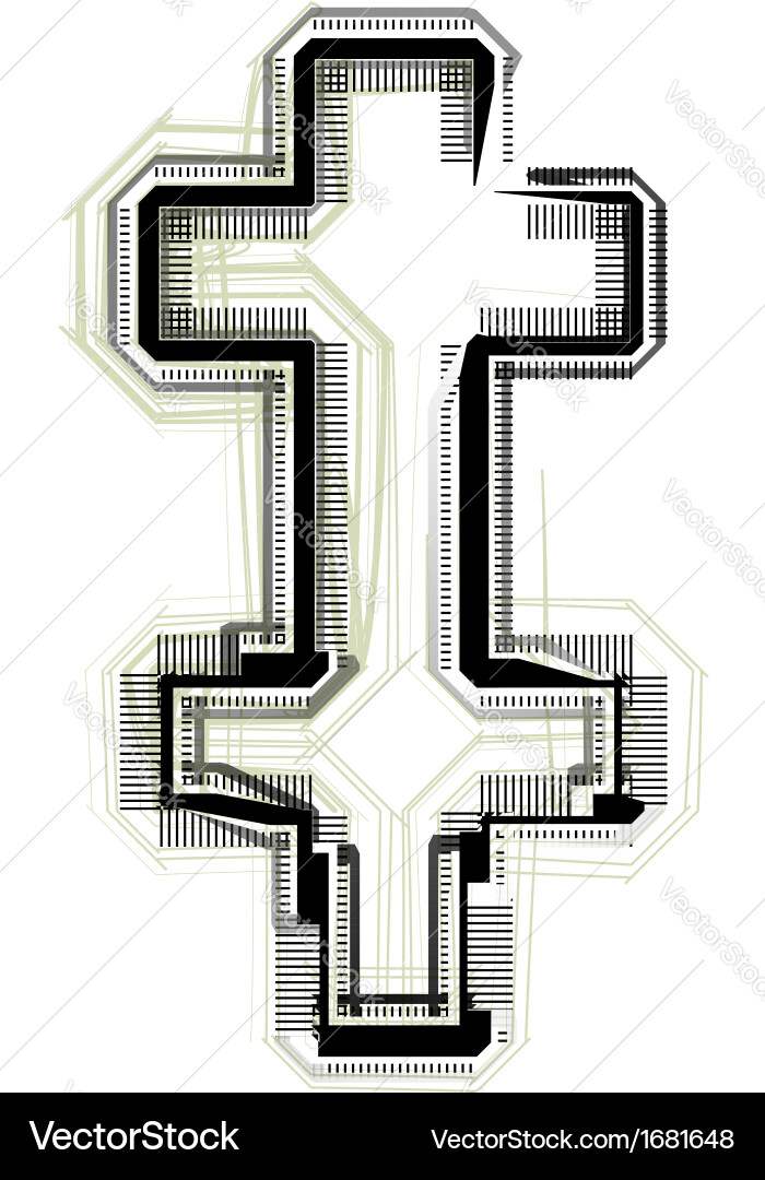 Technological font symbol Vector Image