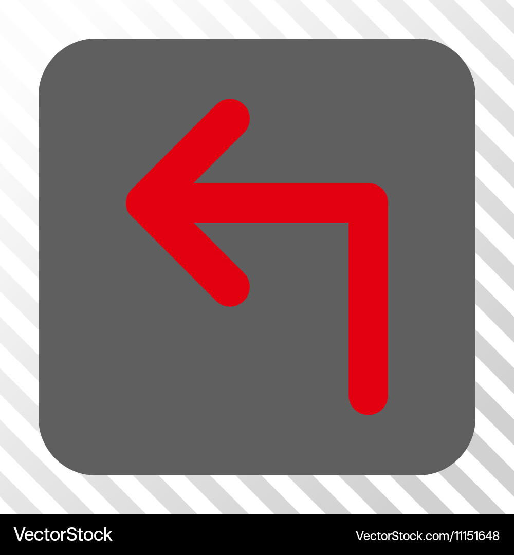 Turn left rounded square button vector image
