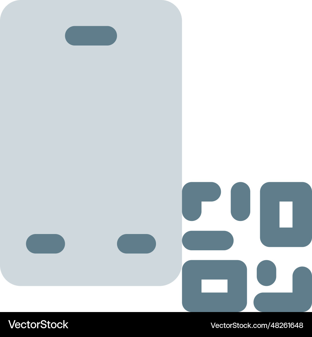 Use of smartphone to scan barcode vector image