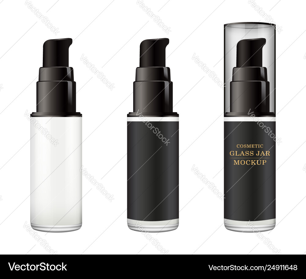 White Glass Jar with Plastic Lid Vector Image