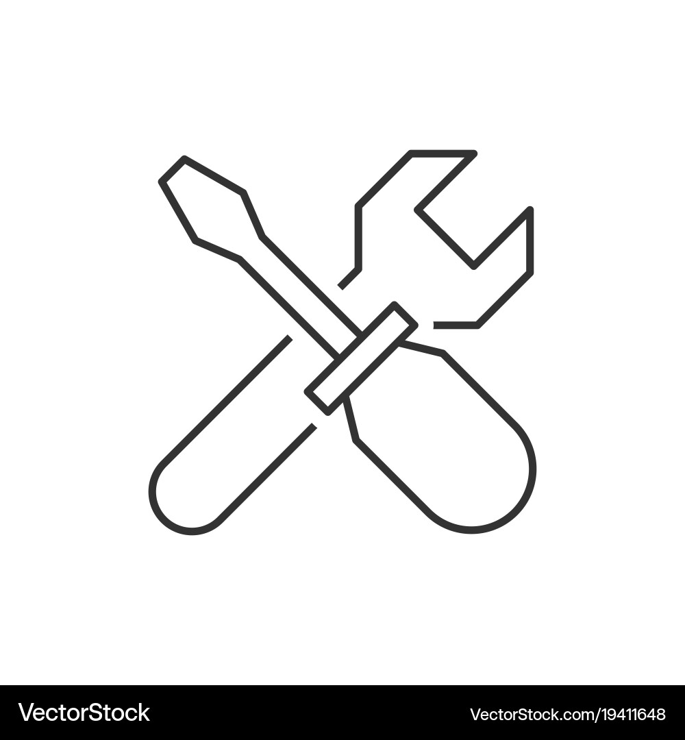 Wrench and Screwdriver Icon Vector Image