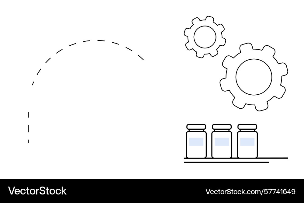 Automation in production line featuring gears Automation in production line featuring gears vector image