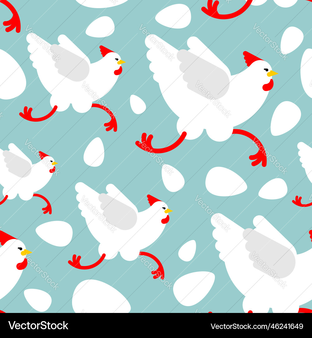 Chicken running pattern seamless run vector image