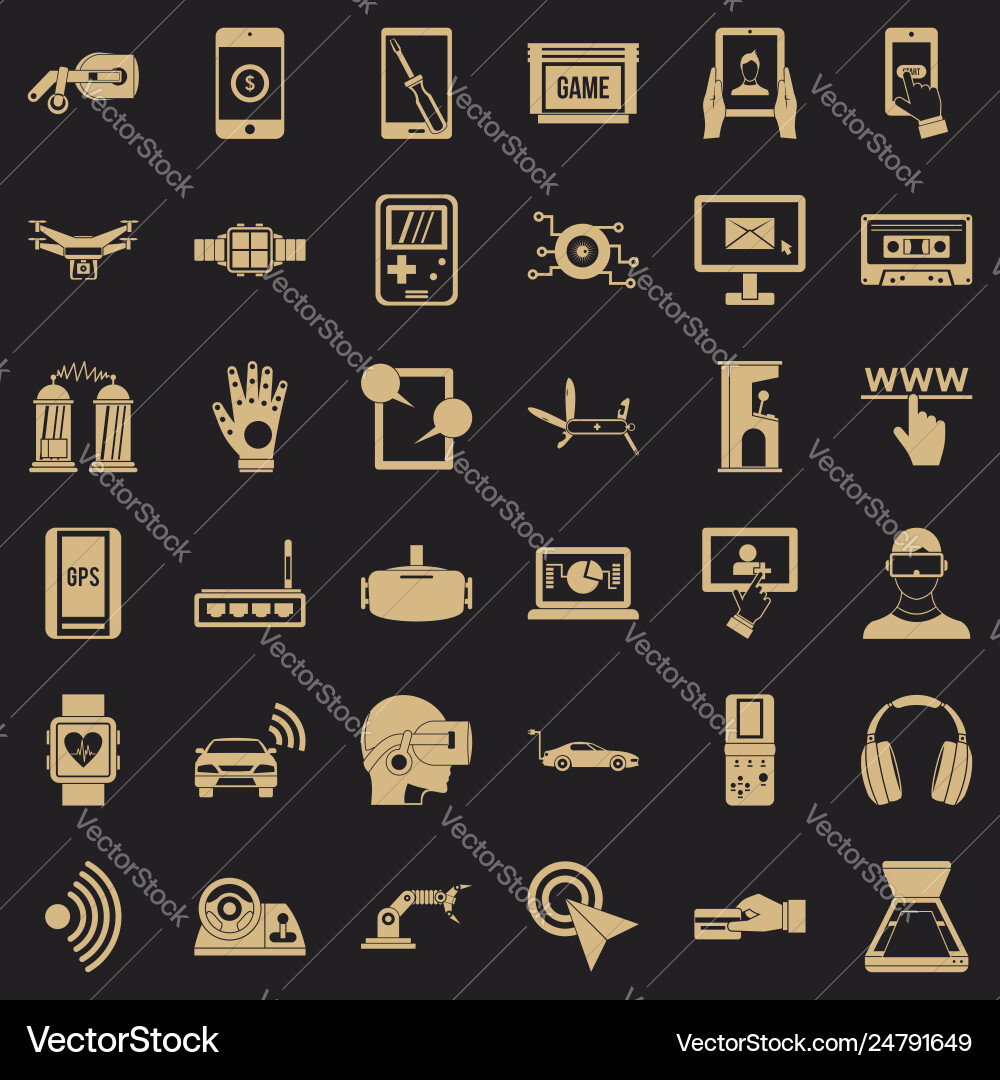 Computer adjustment icons set simple style vector image