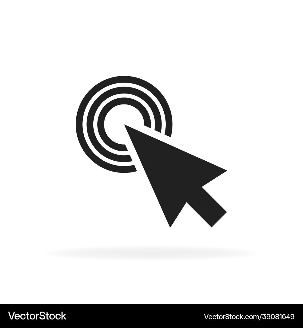 Computer mouse click cursor gray arrow icon Computer mouse click cursor gray arrow icon Vector Image