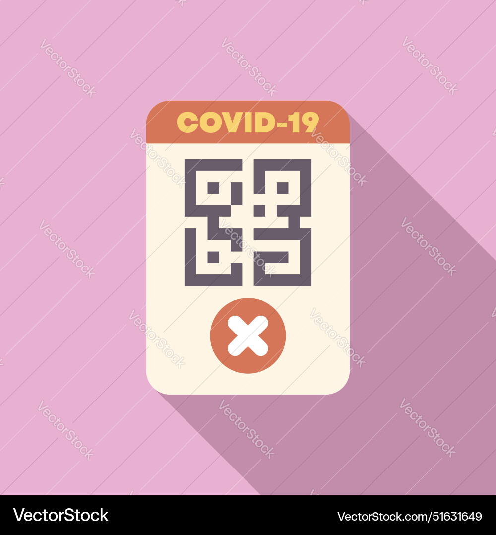 Covid 19 qr code showing rejection status Covid 19 qr code showing rejection status vector image