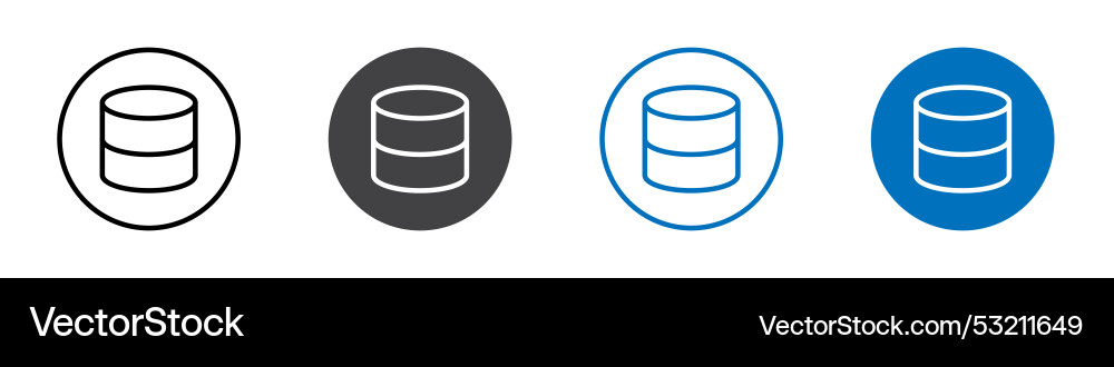 Database icon flat editable mark set vector image