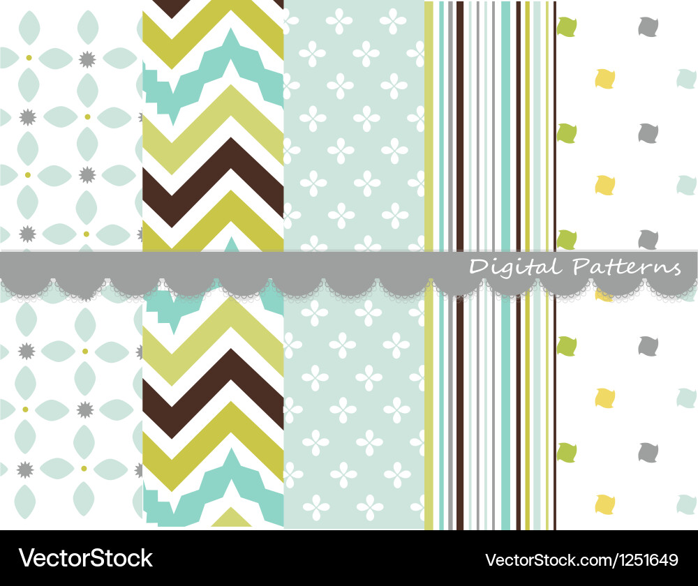 Digital patterns scrapbook set vector image