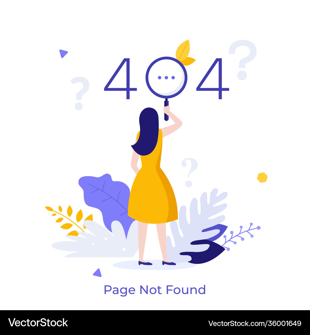 Error 404 - Website Search vector image