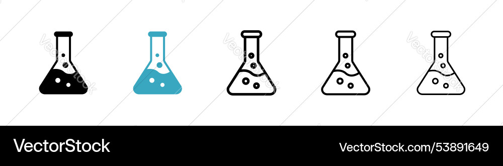 Flask icon set Flask icon set vector image