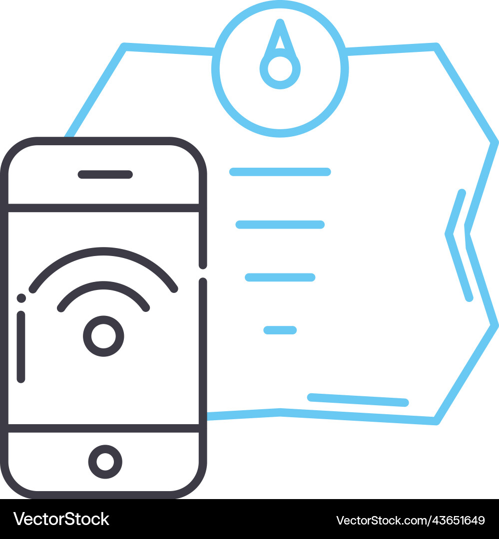 Gesture recognition controller line icon outline Gesture recognition controller line icon outline vector image