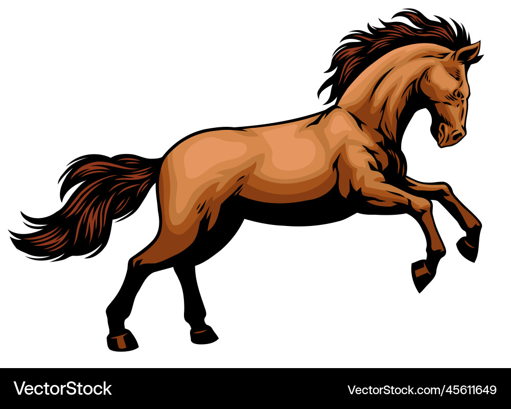 Hand drawn of running horse Royalty Free Vector Image