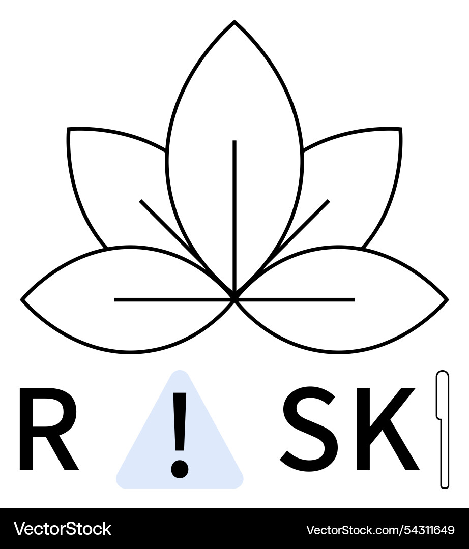 Leaf with exclamation mark in triangle Vector Image