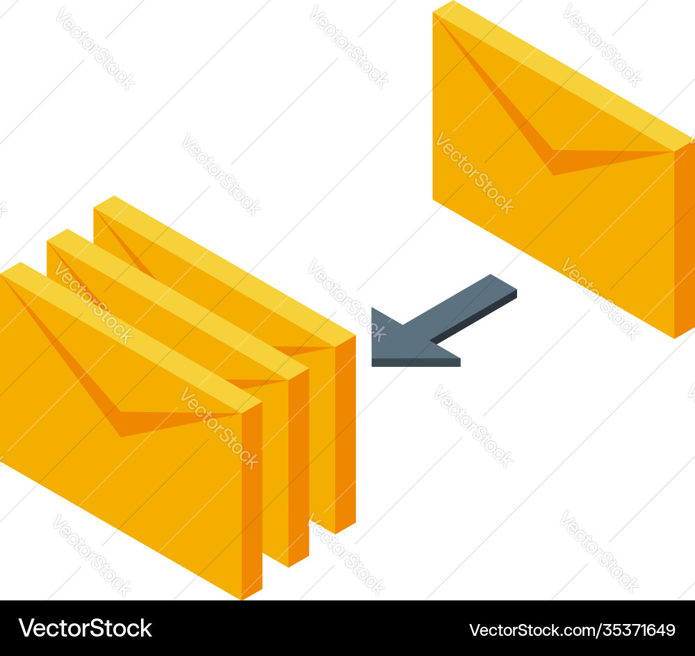 Mail send internet speed icon isometric style Vector Image
