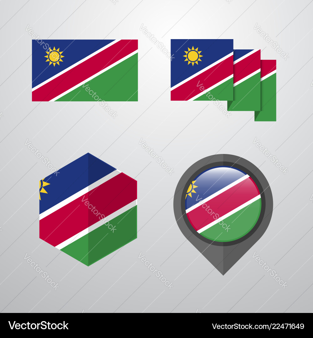 Namibia flag design set Vector Image