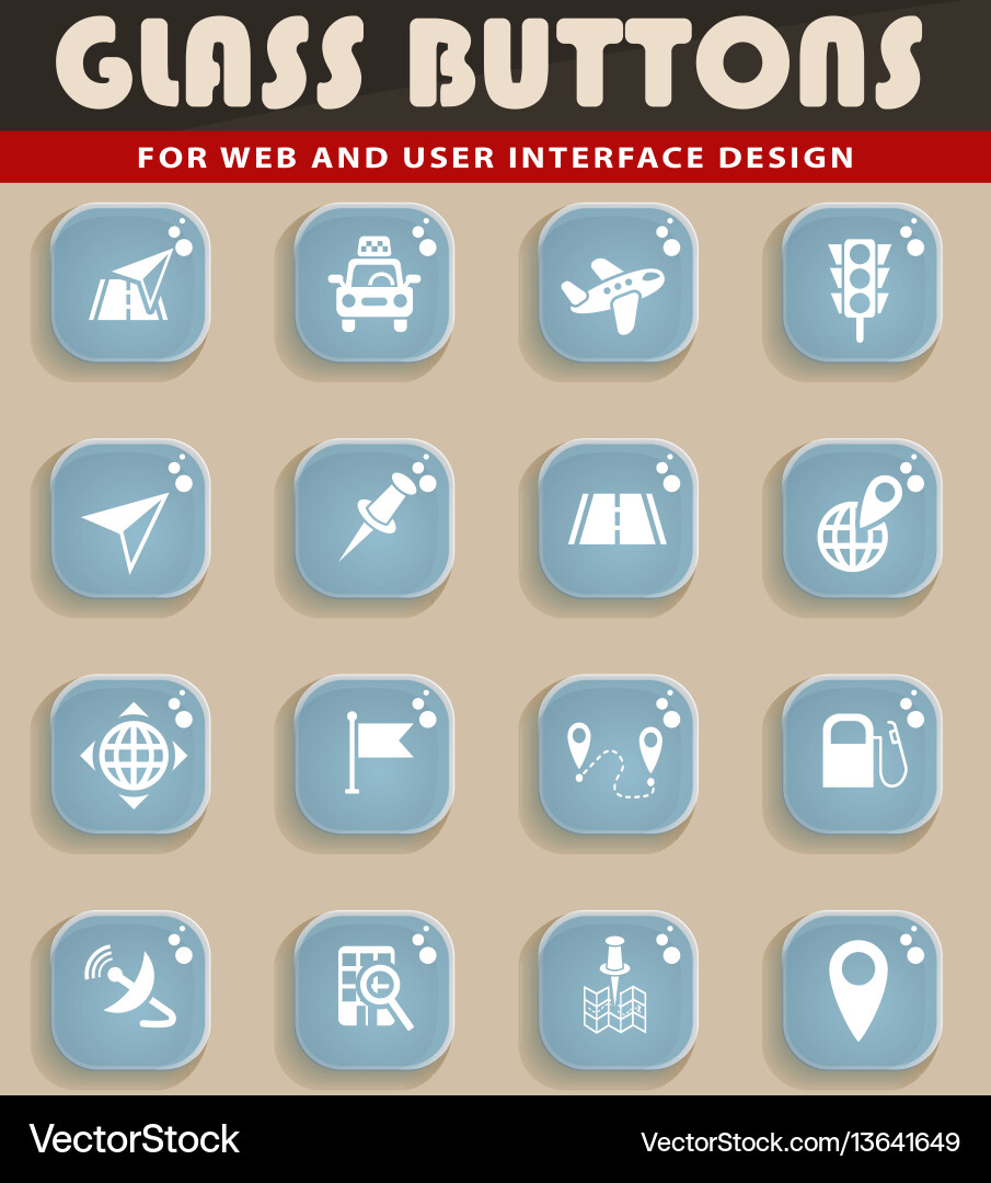 Navigation transport map icon set Navigation transport map icon set vector image