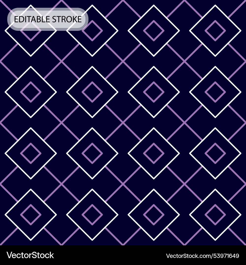 Seamless geometric pattern with editable stroke vector image