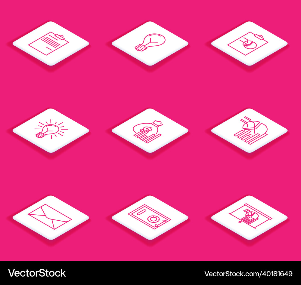 Set line document light bulb with concept of idea Set line document light bulb with concept of idea vector image