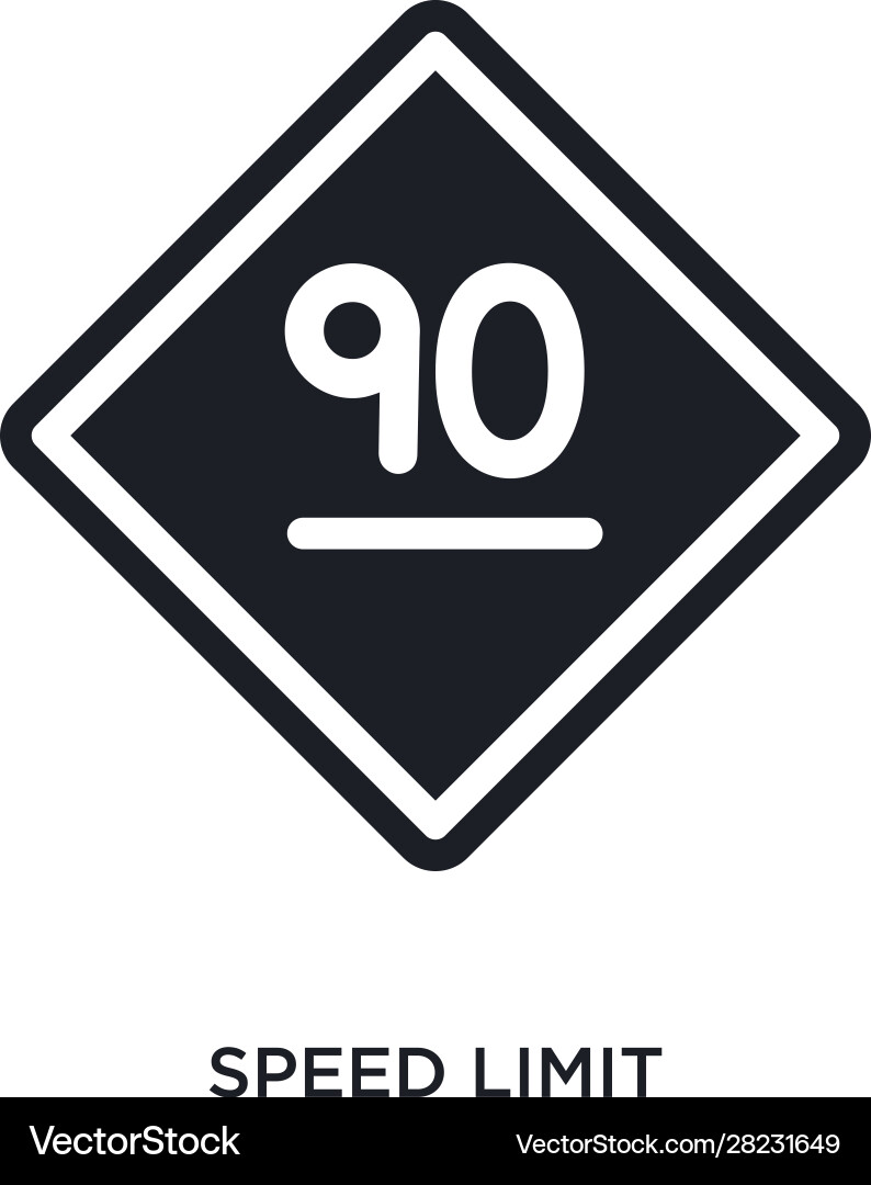Speed limit isolated icon simple element from vector image