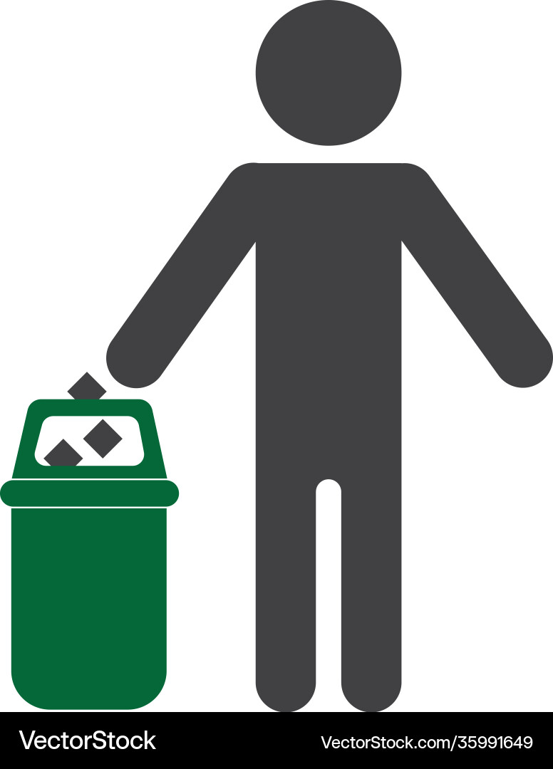 Throw garbage in trash Vector Image