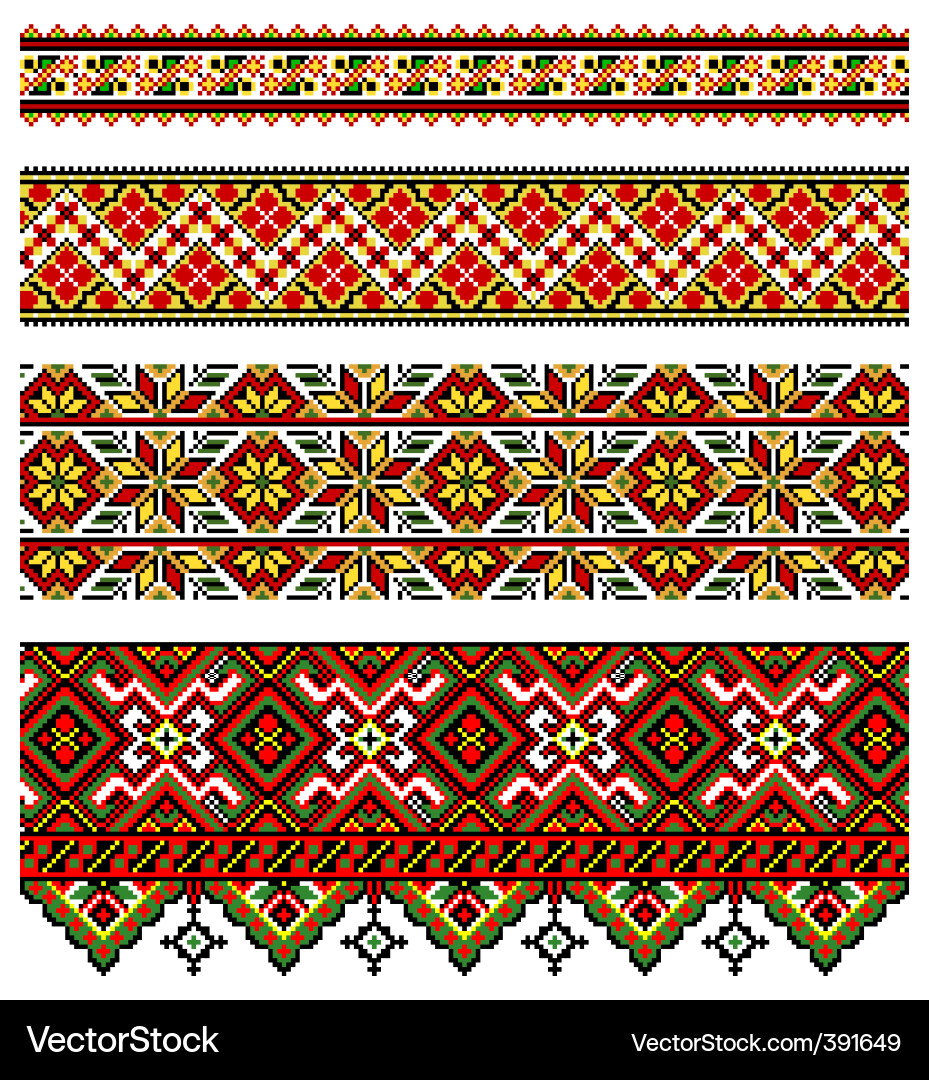Ukrainian Embroidery Patterns vector image