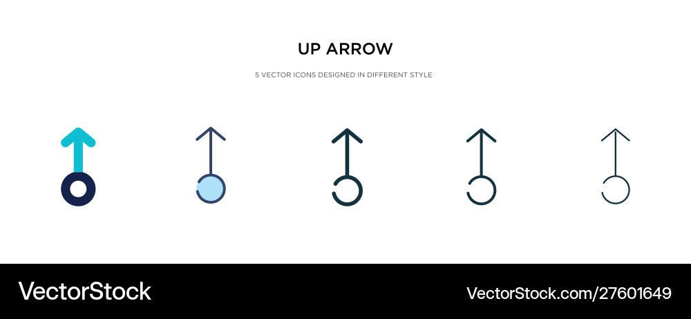 Up arrow icon in different style two colored Vector Image