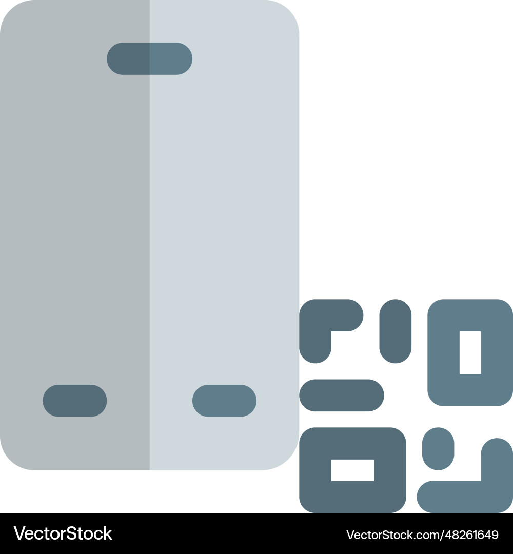 Use of smartphone to scan barcode vector image
