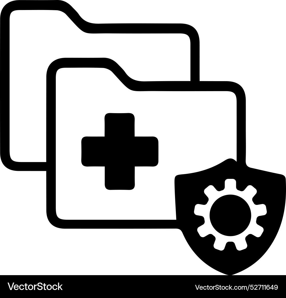 Web folder secure tick gear settings information Vector Image
