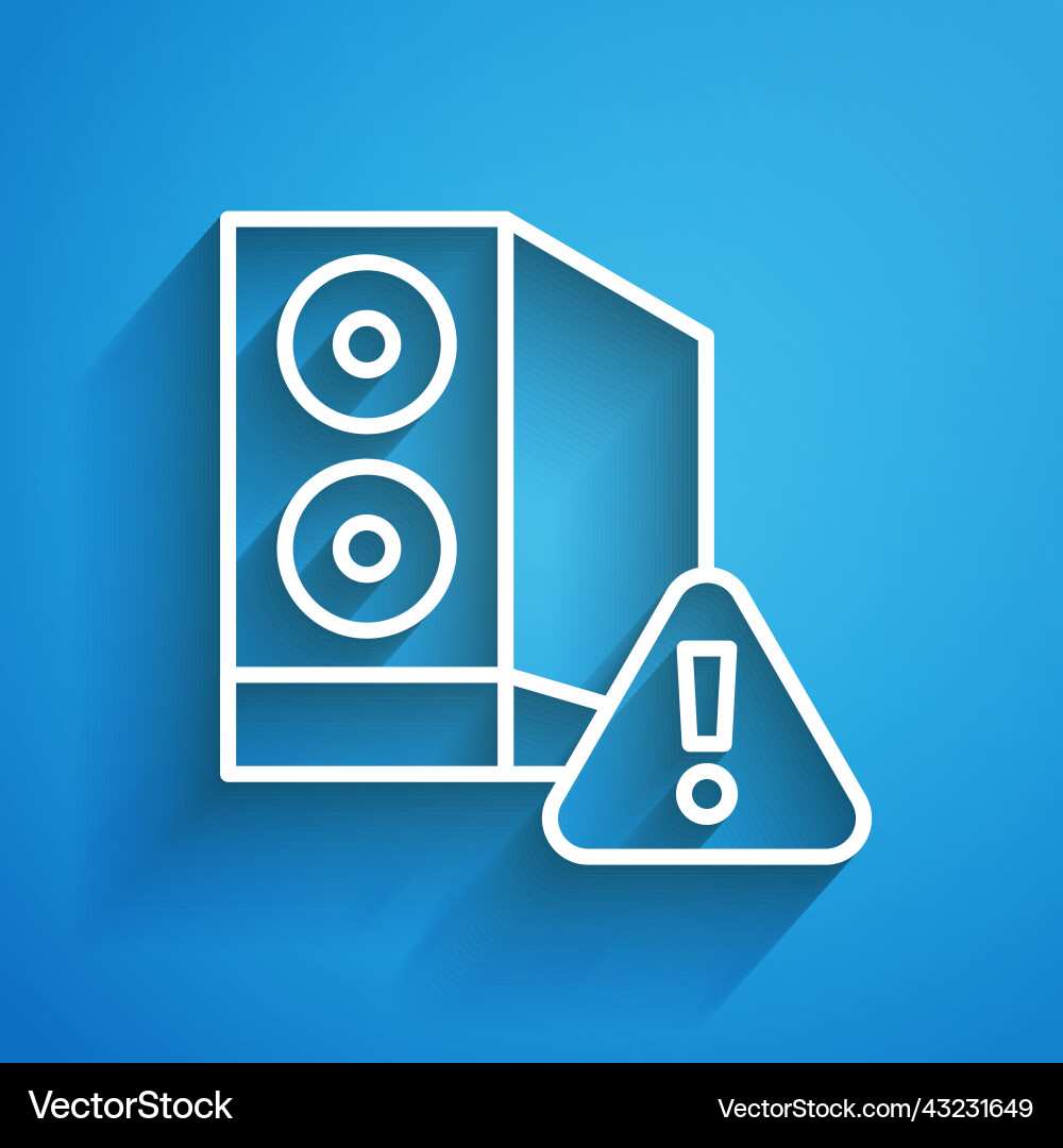 White line case of computer with exclamation mark White line case of computer with exclamation mark vector image