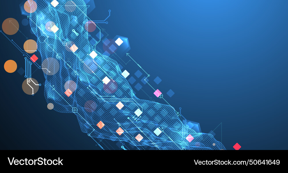 Wireframe big data concept abstract digital Wireframe big data concept abstract digital vector image