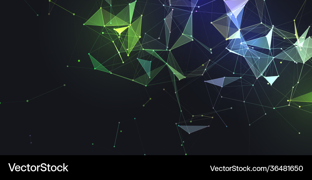Abstract banner with low poly plexus design vector image
