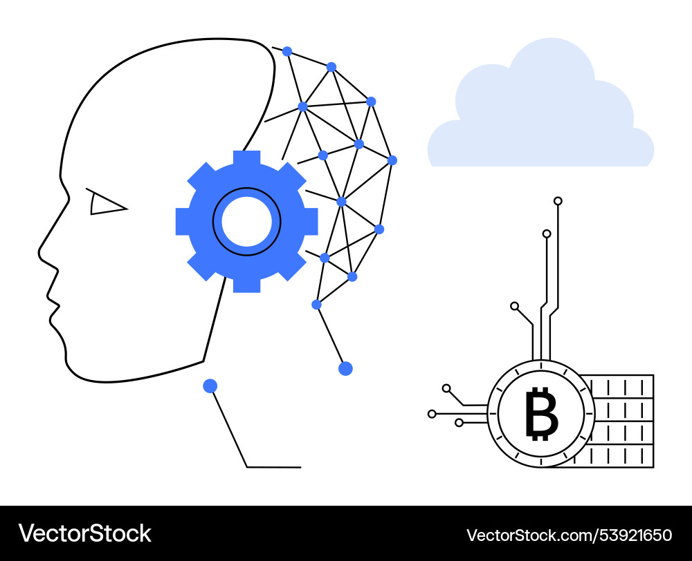 Ai integration with blockchain technology Ai integration with blockchain technology vector image