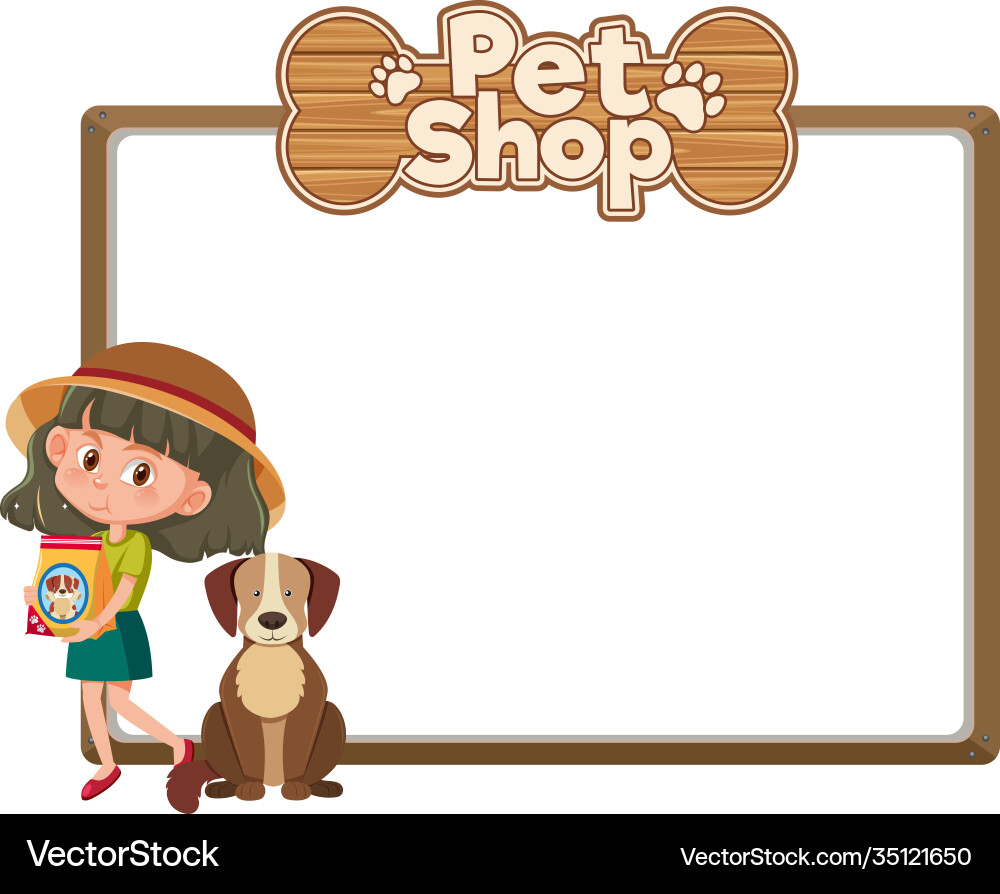 Blank banners with kid and cute dog pet shop Blank banners with kid and cute dog pet shop vector image