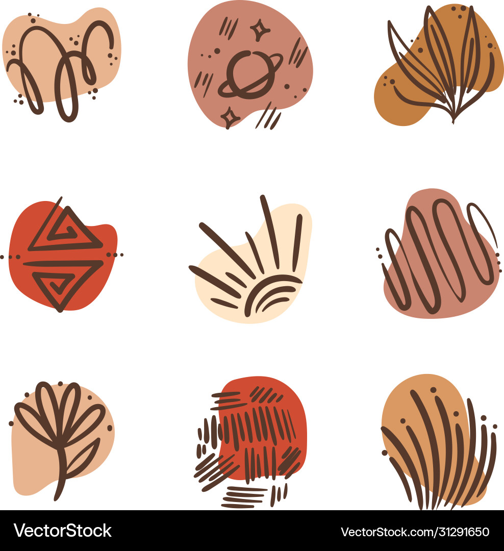 Bundle boho set icons Bundle boho set icons Vector Image