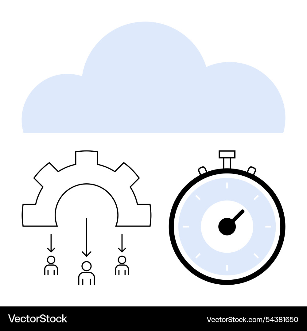 Cloud computing integration with team Cloud computing integration with team vector image